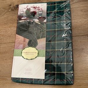 Green Plaid Tablecloth 60x84inch